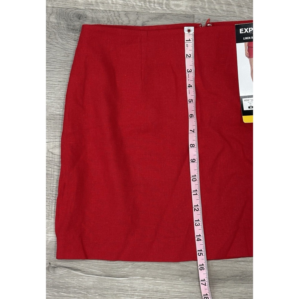 NWT Express Linen Blend Skirt Women's Size Medium Red - Picture 3 of 7